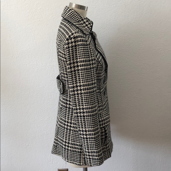 Vintage houndstooth tweed retro mod 60s style twiggy coat jacket S - Picture 6 of 8